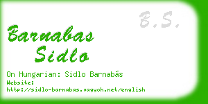 barnabas sidlo business card